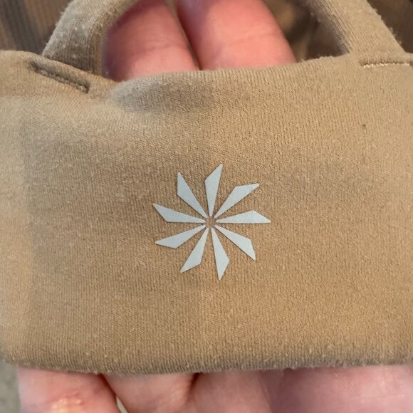 Athleta Hyper Focused Sports Bra Strappy Back Nude Beige Size Small - Picture 3 of 4